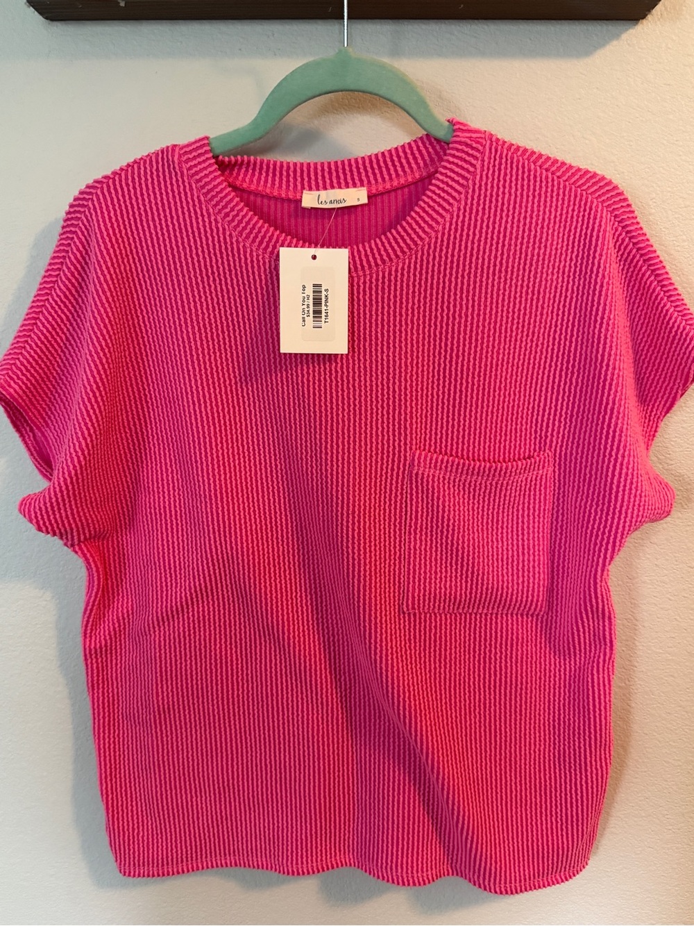 Les Amis Knit Short-Sleeve Sweater Top